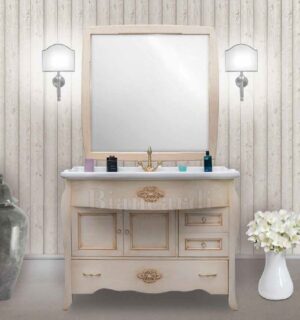 mobile bagno avorio e oro