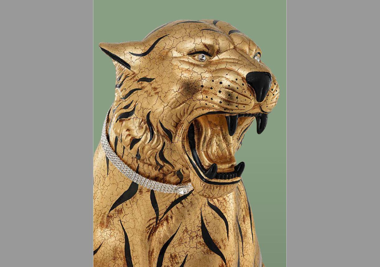 tigre in foglia oro o in foglia argento