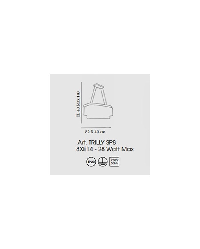 LAMPADARIO A SOSPENSIONE STILE CONTEMPORANEO TRILLY SP8