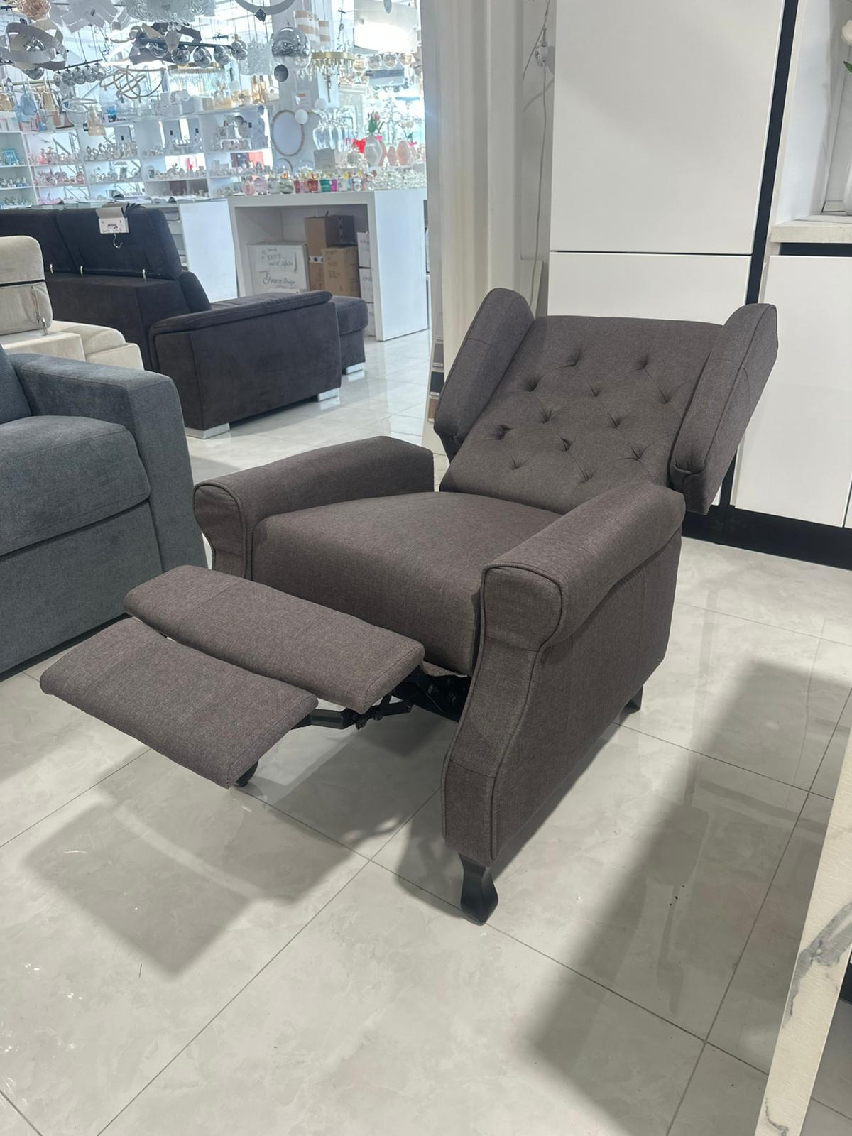 poltrona retraibile manualmente grigio scuro