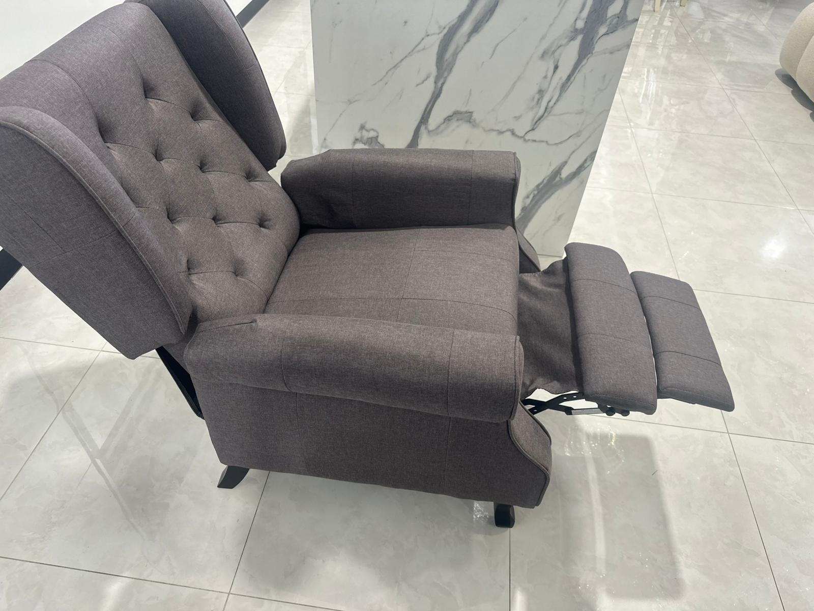 poltrona retraibile manualmente grigio scuro