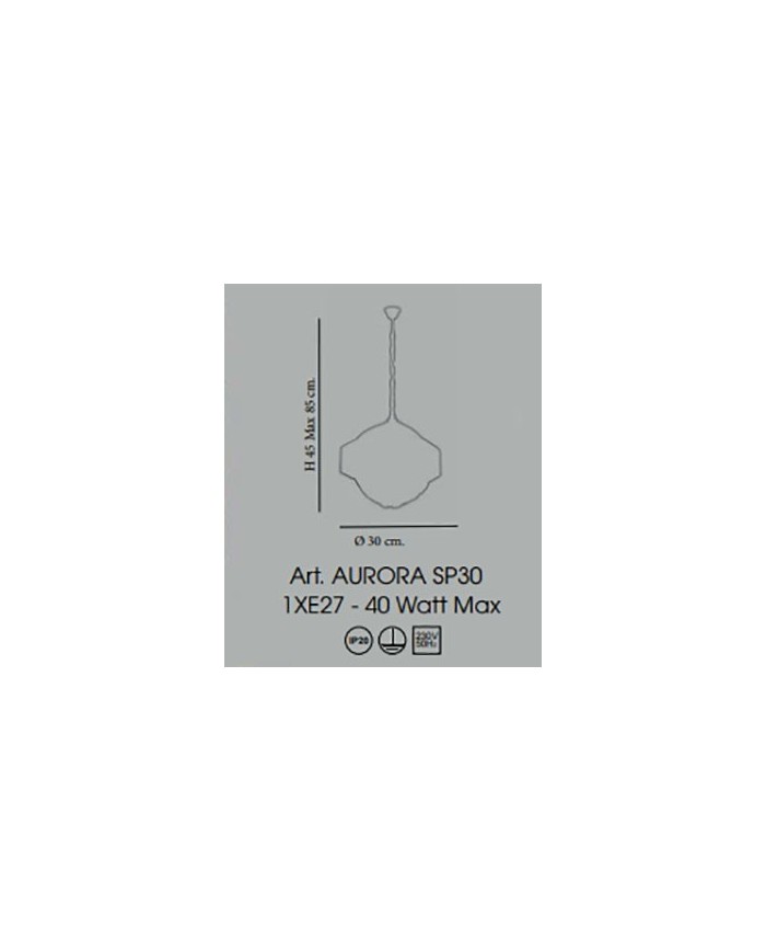 LAMPADARIO A SOSPENSIONE STILE CONTEMPORANEO AURORA SP1