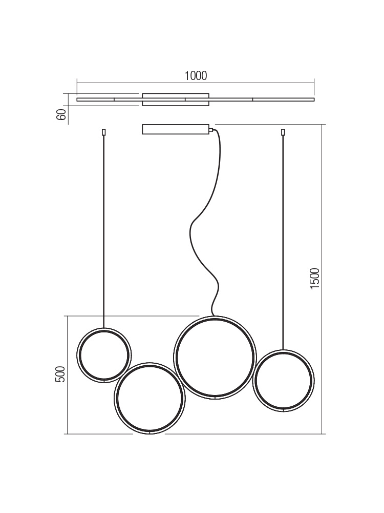 LAMPADARIO A SOSPENSIONE STILE MODERNO ATHENA P