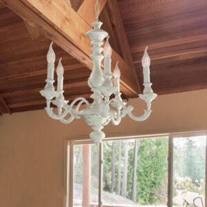 LAMPADARIO A STILE SHABBY FIRENZE 5 LUCI DIAM. 80CM