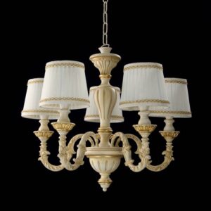 LAMPADARIO A STILE SHABBY TOSCANO 5 LUCI DIAM. 60CM
