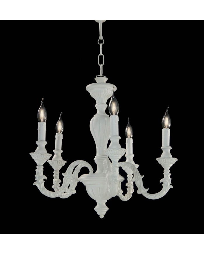LAMPADARIO A STILE SHABBY TOSCANO 5 LUCI DIAM. 60CM