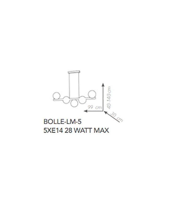 LAMPADARIO A SOSPENSIONE STILE MODERNO BOLLE SP 5