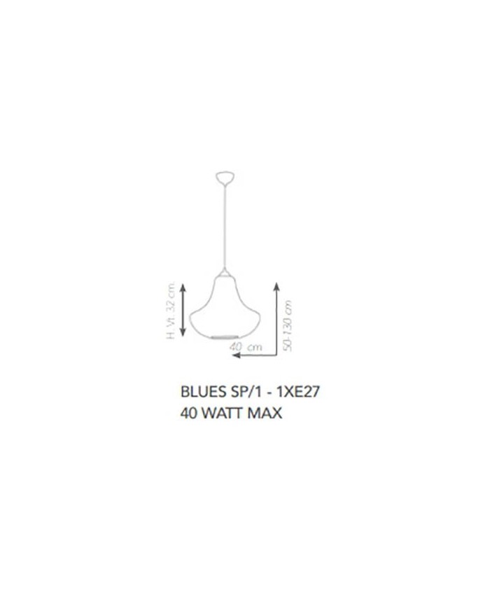 SOSPENSIONEA UNA LUCE STILE MODERNO BLUES DIAM: 40CM