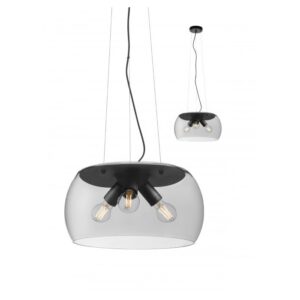 SOSPENSIONE A 3 LUCI STILE MODERNO CROMA DIAM: 40 CM