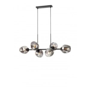 SOSPENSIONE A 6 LUCI STILE MODERNO PIERCE NERO LUNGHEZZA: 97 CM