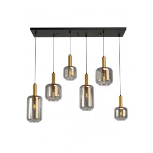 SOSPENSIONE A 6 LUCI STILE MODERNO CONTEMPORANEO BRINA LUNGHEZZA: 114 CM