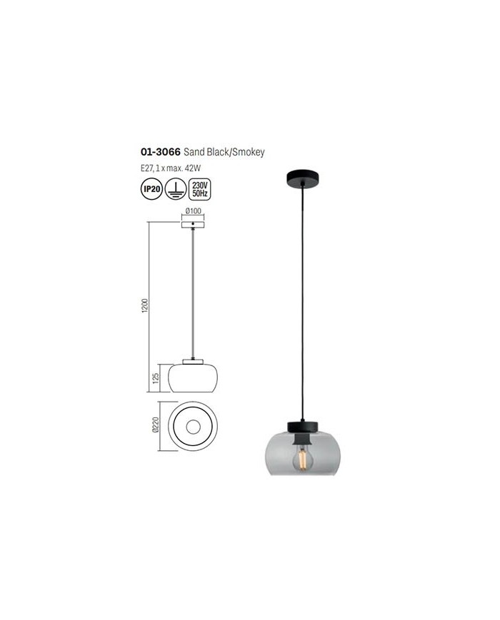 SOSPENSIONE A UNA LUCE STILE MODERNO CROMA DIAM: 22 CM
