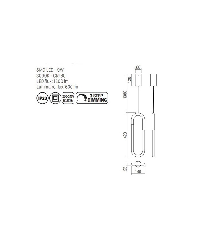 SOSPENSIONE UNA LUCE STILE MODERNO LATIUM NERO DIAM: 15 CM