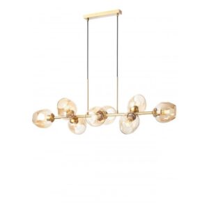 SOSPENSIONE A 8 LUCI STILE MODERNO PIERCE ORO LUNGHEZZA: 97 CM