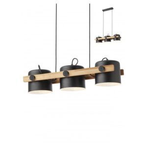 SOSPENSIONE A 3 LUCI STILE MODERNO POOH LUNGHEZZA: 70 CM