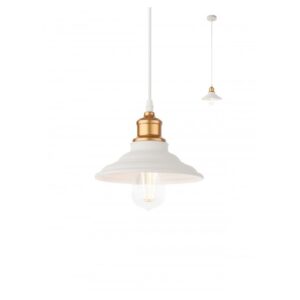SOSPENSIONE A UNA LUCE STILE MODERNO SPINNER BIANCO DIAM: 20 CM