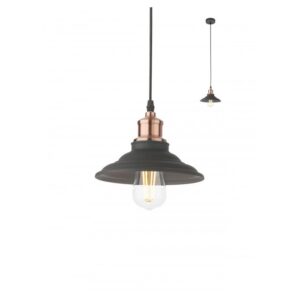 SOSPENSIONE A UNA LUCE STILE MODERNO SPINNER NERO DIAM: 20 CM
