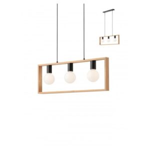 SOSPENSIONE A 3 LUCI STILE MODERNO TIMBER LUNGHEZZA: 69 CM