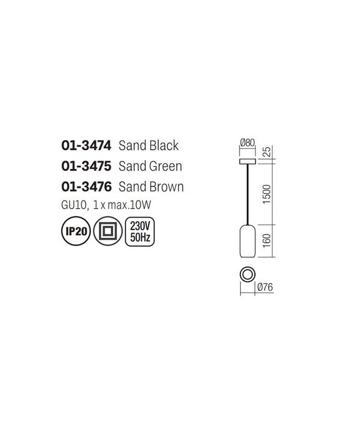 SOSPENSIONE BOOM SP1 L NERO