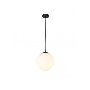 SOSPENSIONE A UNA LUCE STILE MODERNO BOWLING NERO DIAM: 25 CM