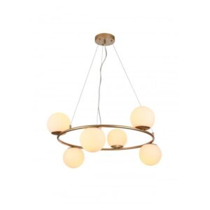 SOSPENSIONE A 6 LUCI STILE MODERNO BOWLING ORO DIAM: 70 CM