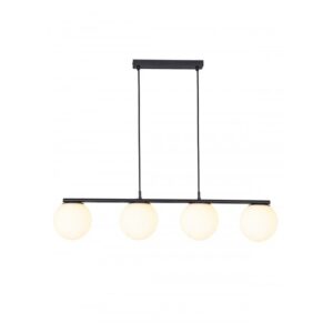 SOSPENSIONE A 4 LUCI STILE MODERNO BOWLING NERO LUNGHEZZA: 90 CM