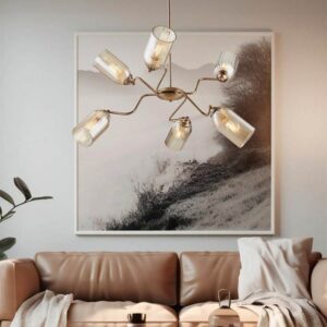 LAMPADARIO 6 LUCI A SOSPENSIONE STILE MODERNO MASAY DIAM: 80 CM