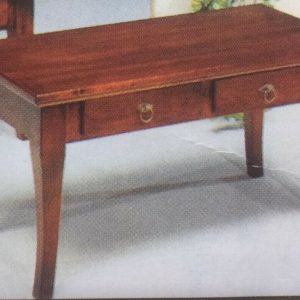 TAVOLINO RETTANGOLARE IN LEGNO NOCE CON 2 CASSETTI