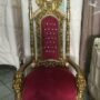 TRONO-POLTRONA-REALE-IN-LEGNO-BAROCCO-FOGLIA-ORO-CON-TESSUTO-ROSSO-E-CRISTALLI-163440113770