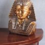 TUTANKAMON-EGIZIANO-CERAMICA-FOGLIA-ORO-SCULTURA-STATUA-SOPRAMMOBILE-ARREDO-CASA-152204205330