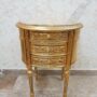 COMODINO-IN-LEGNO-FOGLIA-ORO-CON-3-CASSETTI-E-TOP-IN-MARMO-COLONNINA-153225641631