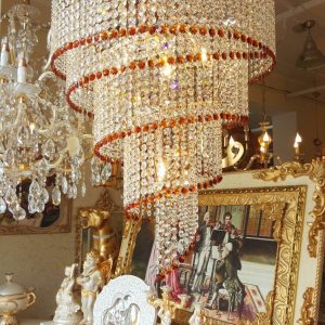 LAMPADARIO MODERNO SPIRALE DA SOFFITTO CRISTALLO PLAFONIERA SOSPENSIONE 9 LUCI