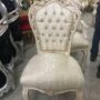 POLTRONA-SEDIA-BAROCCO-IN-LEGNO-AVORIO-E-TESSUTO-PANNA-CON-CRISTALLI-153309964392