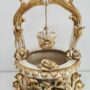 POZZO-ROSE-CERAMICA-AVORIO-FOGLIA-ORO-CRISTALLI-SOPRAMMOBILE-SALOTTO-SOGGIORNO-162326700252