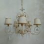 BRAM-LAMPADARIO-SOSPENSIONE-METALLO-AVORIO-ORO-RICCO-CON-CRISTALLI-5xE14-5-LUCI-162249714953