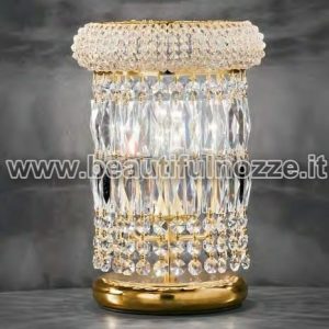 LUMETTO OSAKA CON CRISTALLI STRUTTURA ORO O CROMO 1 LUCE
