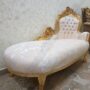 PANCA-DORMEUSE-IN-LEGNO-FOGLIA-ORO-CON-TESSUTO-PANNA-E-AVORIO-SCESLONG-CAMERA-163324036273