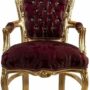 POLTRONA-IN-LEGNO-ORO-CON-TESSUTO-DAMASCATO-BORDEAUX-CON-STRASS-164858931903-2