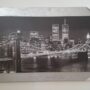 QUADRO-MODERNO-NEW-YORK-PONTE-BROOKLYN-IN-LEGNO-CORNICE-E-GLITTER-ARGENTO-152509668623