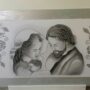 QUADRO-SACRA-FAMIGLIA-CAPEZZALE-DIPINTO-SU-TELA-LEGNO-DECORO-ARGENTO-ARREDO-CASA-152034612883