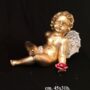 ANGELO-GRANDE-SDRAIATO-IN-CERAMICA-AVORIO-FOGLIA-ORO-CON-CRISTALLI-ARREDO-CASA-162567023634