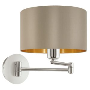 APPLIQUE ALLUMINIO NICKEL OPACO TESSUTO GRIGIO CAMERA SALONE CUCINA