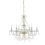 OPERA-LAMPADARIO-6-LUCI-IN-VETRO-E-CRISTALLO-CON-FINITURE-DORATE-164117225144