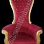 POLTRONA-IN-LEGNO-FOGLIA-ORO-E-TESSUTO-ROSSO-CON-CRISTALLI-ARREDAMENTO-DIVANO-153217067264