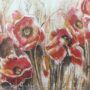 QUADRO-MODERNO-CON-CORNICE-IN-LEGNO-TORTORA-CON-TELA-A-FIORI-E-GLITTER-164384250504-3