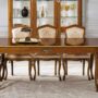 TAVOLO-ALLUNGABILE-E-SEDIE-IN-LEGNO-NOCE-E-FINITURE-IN-FOGLIA-ORO-163389698044