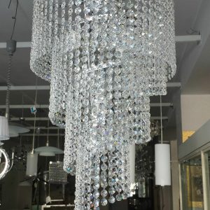 LAMPADARIO MODERNO SPIRALE 6 LUCI IN CRISTALLO PLAFONIERA SOSPENSIONE SOFFITTO