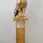 PANTERA-MACULATA-COLONNA-GHEPARDO-LEOPARDO-CERAMICA-FOGLIA-ORO-STATUA-CRISTALLI-162514367185