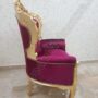 POLTRONA-IN-LEGNO-FOGLIA-ORO-E-TESSUTO-ROSSO-FUCSIA-CON-CRISTALLI-153223766525-6