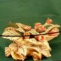 TAVOLO-FIORI-TULIPANI-CON-VETRO-IN-CERAMICA-FOGLIA-ORO-CON-CRISTALLI-ARREDO-CASA-152600654635